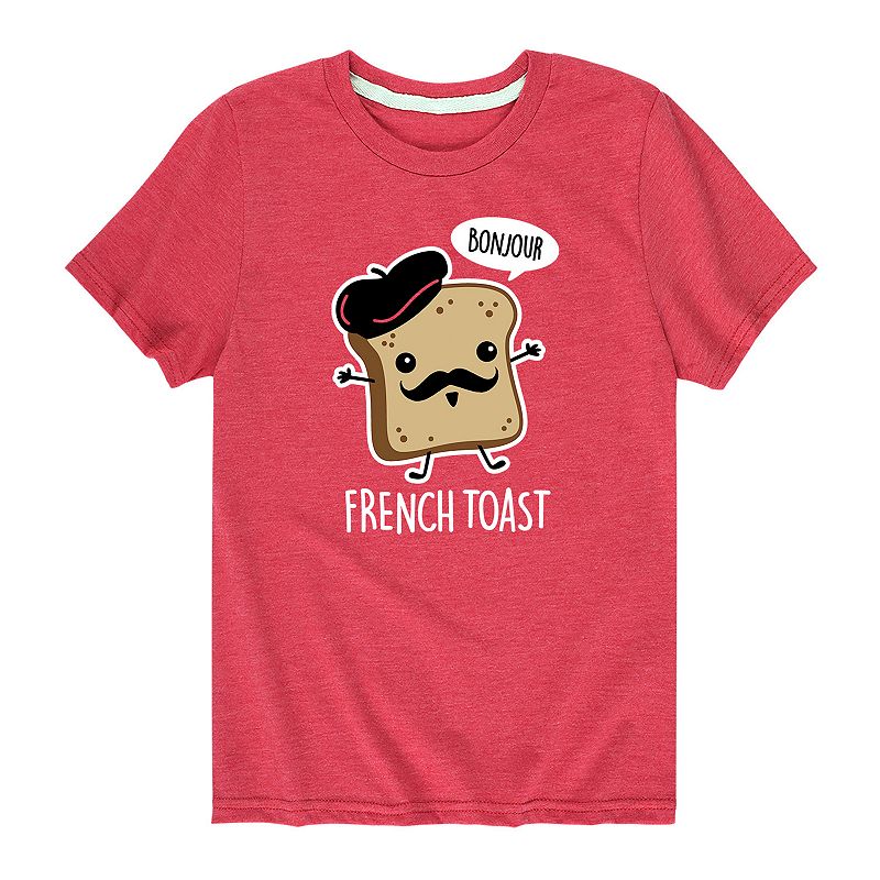 Boys 8-20 French Toast Bonjour Funny Graphic Tee, Boys, Size: Small, Red