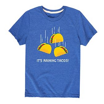 Boys 8-20 Raining Tacos Funny Graphic Tee