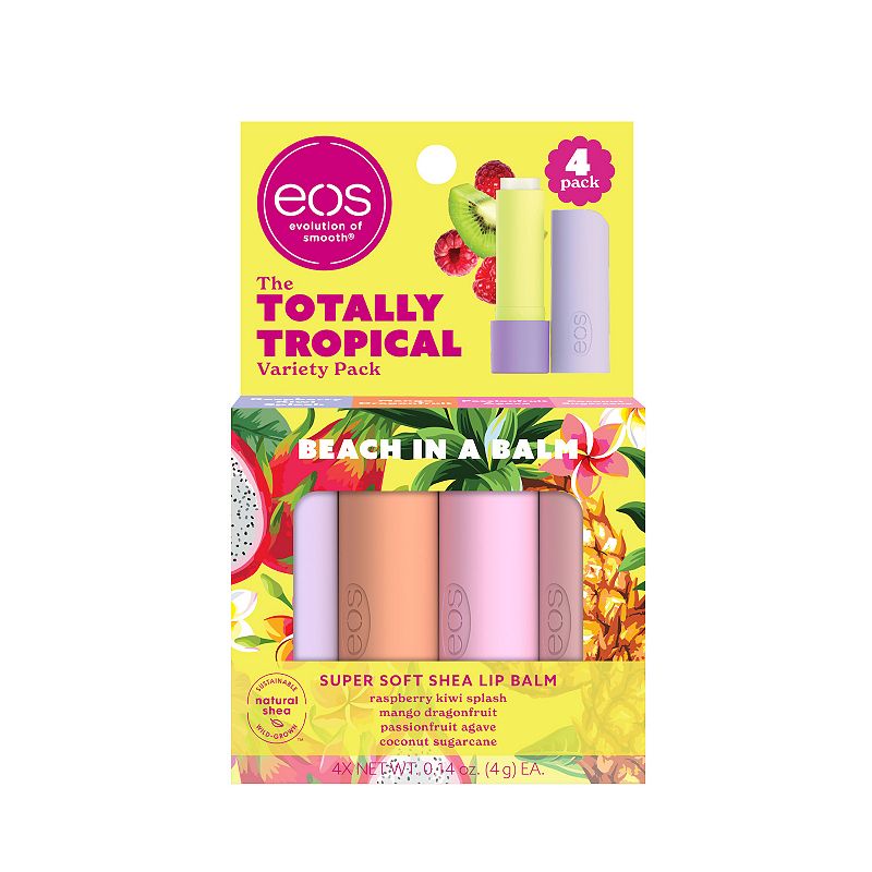EOS The Totally Tropical 4-Pack Lip Balm Sticks, Size: 4 CT, Multicolor