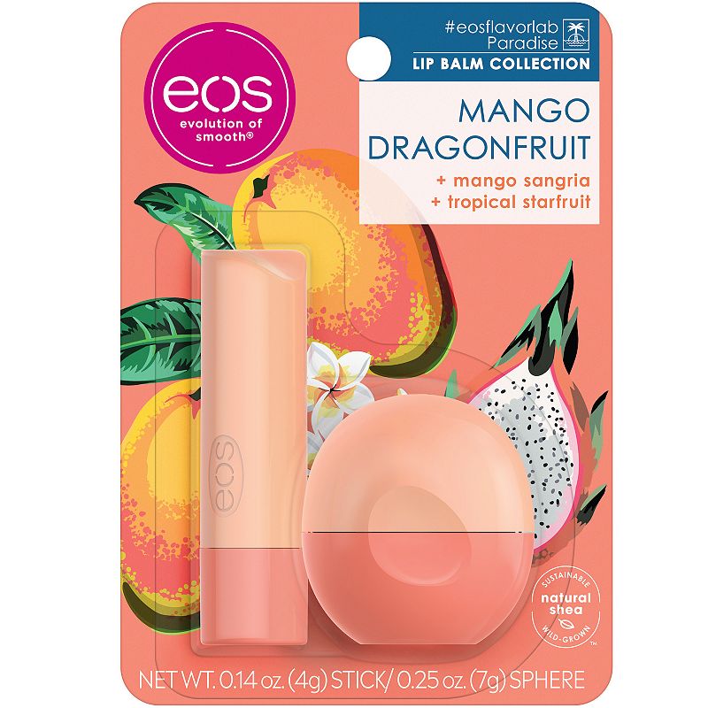 EOS Mango Dragonfruit Lip Balm Stick/Sphere Combo, Size: 2 CT, Multicolor