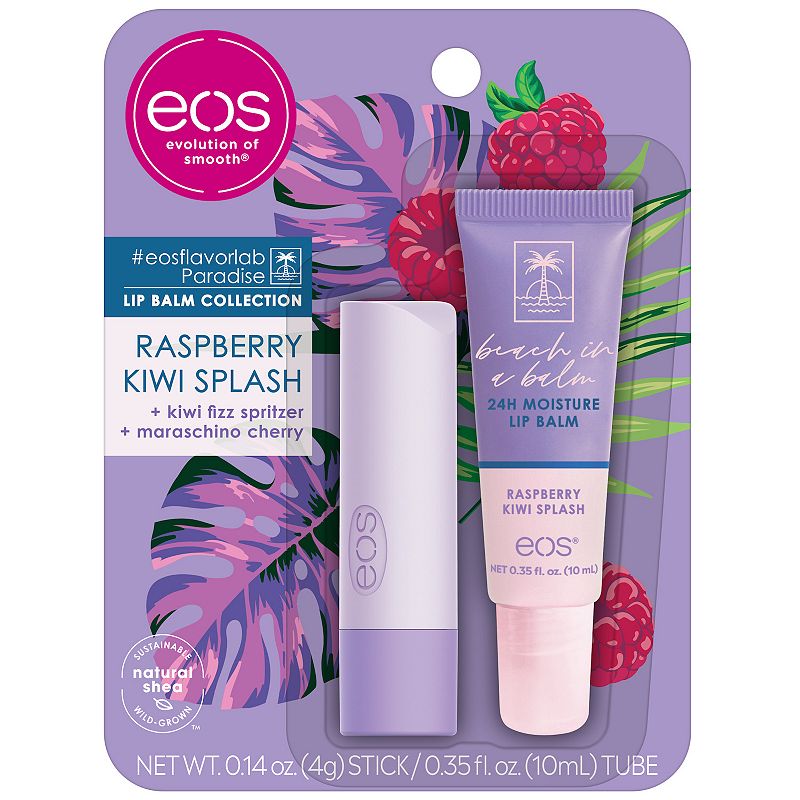 EOS Raspberry Kiwi Splash 2-Pack Lip Balm, Size: 2 CT, Multicolor