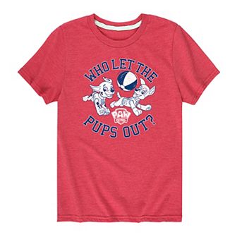 Boys 8-20 Paw Patrol Who Let Pups Out Graphic Tee