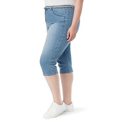 Plus Size Gloria Vanderbilt Belted High-Rise Capris