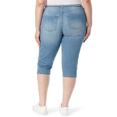 Plus Size Gloria Vanderbilt Belted High-Rise Capris