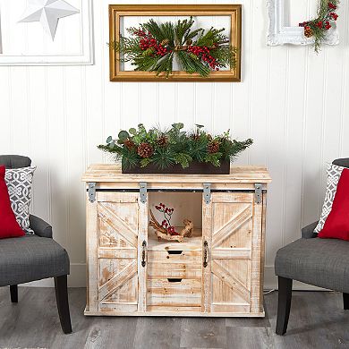 nearly natural 30" Evergreen Pine & Pine Cone Artificial Christmas Centerpiece Arrangement