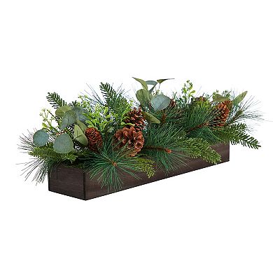 nearly natural 30" Evergreen Pine & Pine Cone Artificial Christmas Centerpiece Arrangement