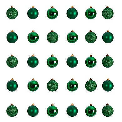 nearly natural Holiday Christmas 30 Count 2.5" Shatterproof Ornament Set with Re-Useable Storage Container