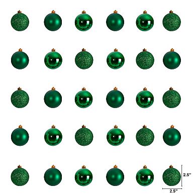 nearly natural Holiday Christmas 30 Count 2.5" Shatterproof Ornament Set with Re-Useable Storage Container