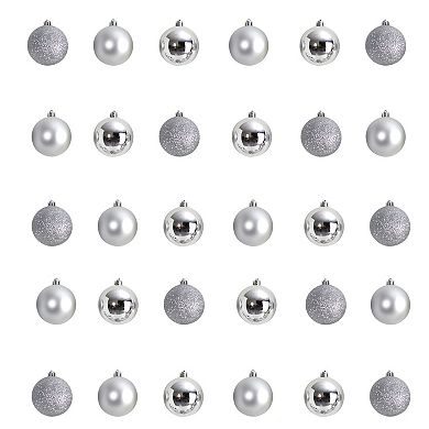 nearly natural Holiday Christmas 30 Count 2.5" Shatterproof Ornament Set with Re-Useable Storage Container