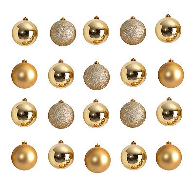 nearly natural Holiday Christmas 20 Count 3" Shatterproof Ornament Set with Re-Useable Storage Container