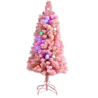 nearly natural Pink Faux Christmas Tree with Jumbo Lights