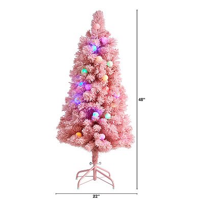 nearly natural Pink Faux Christmas Tree with Jumbo Lights