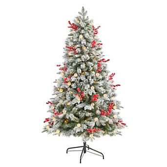 nearly natural 6-ft. Snow Tipped Norwegian Fir Pre-Lit Artificial Christmas Tree