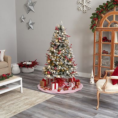 nearly natural 6-ft. Snow Tipped Norwegian Fir Pre-Lit Artificial Christmas Tree