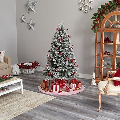 nearly natural 6-ft. Snow Tipped Norwegian Fir Pre-Lit Artificial Christmas Tree