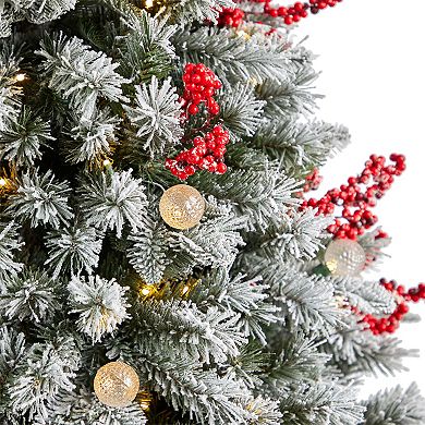 nearly natural 6-ft. Snow Tipped Norwegian Fir Pre-Lit Artificial Christmas Tree