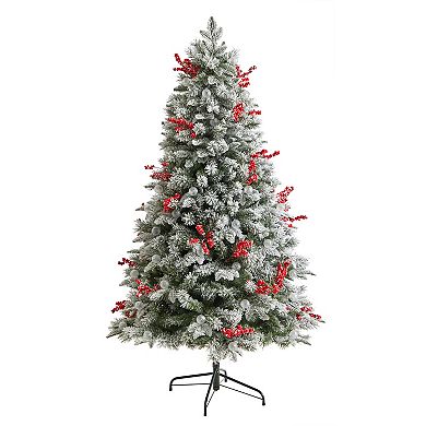 nearly natural 6-ft. Snow Tipped Norwegian Fir Pre-Lit Artificial Christmas Tree