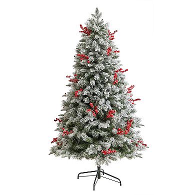 nearly natural 6-ft. Snow Tipped Norwegian Fir Pre-Lit Artificial Christmas Tree