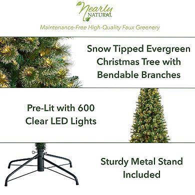 nearly natural 8-ft. Wisconsin Slim Snow Tip Pine Artificial Christmas Tree