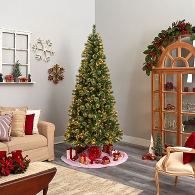 nearly natural 8-ft. Wisconsin Slim Snow Tip Pine Artificial Christmas Tree