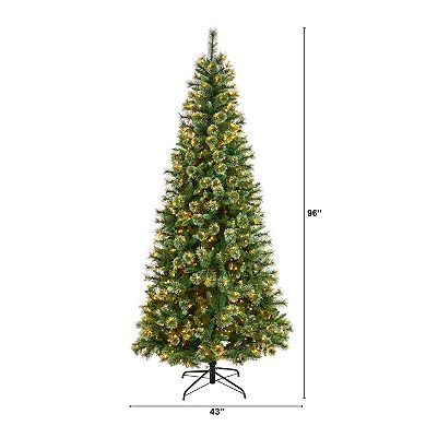 nearly natural 8-ft. Wisconsin Slim Snow Tip Pine Artificial Christmas Tree