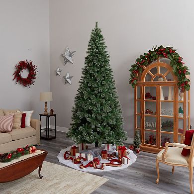 nearly natural 10-ft. Wisconsin Slim Snow Tip Pine Artificial Christmas Tree