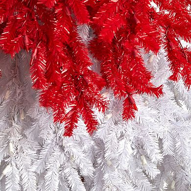 nearly natural 9-ft. Holiday Red Santa Hat Christmas Tree with 600 LED lights