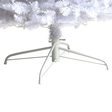 nearly natural 9-ft. Slim White Artificial Christmas Tree with 600 Bulbs: Warm White LED Lights & 1860 Bendable Branches