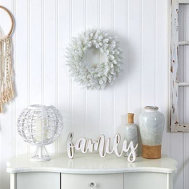 nearly natural 18" Colorado Spruce Artificial Christmas Wreath with 129 Bendable Branches & 20 Warm LED Lights