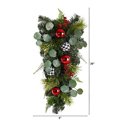 nearly natural 26" Holiday Christmas Greenery Ornament Artificial Swag