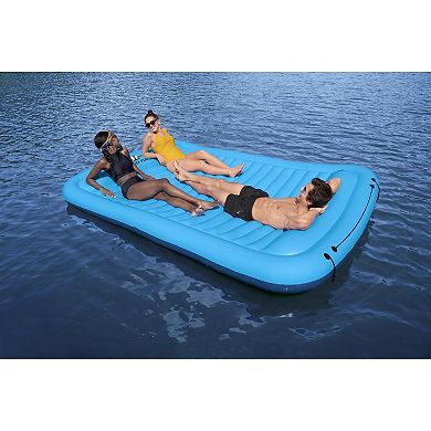 Bestway Hydro-Force Sun Soaker 4 Person Inflatable Platform Lake Float, Blue