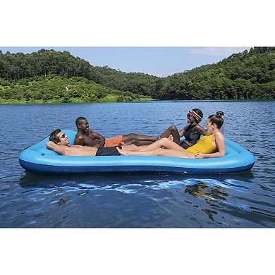 Bestway Hydro-Force Sun Soaker 4 Person Inflatable Platform Lake Float, Blue