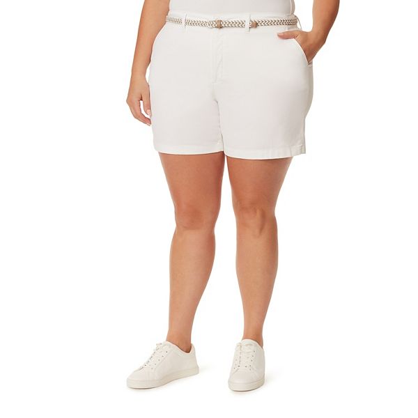 Plus Size Gloria Vanderbilt Belted Trouser Shorts