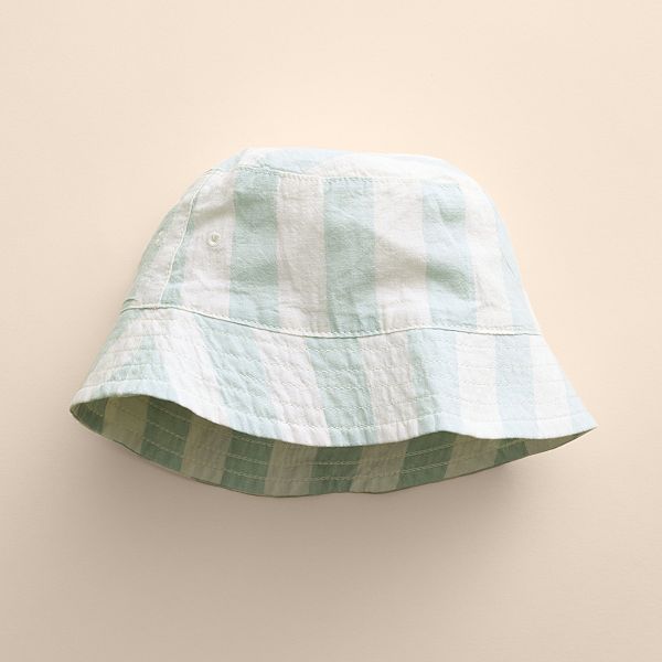 Babyhug Cotton Woven Two Layer Bucket Hat with Coconut Tree Print White - Diameter 17 cm
