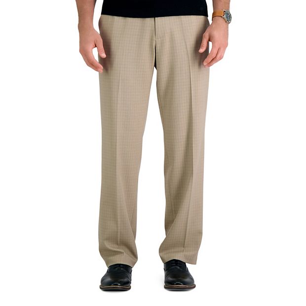 HAGGAR Mens Premium Comfort Stretch Classic-Fit Solid Pleated