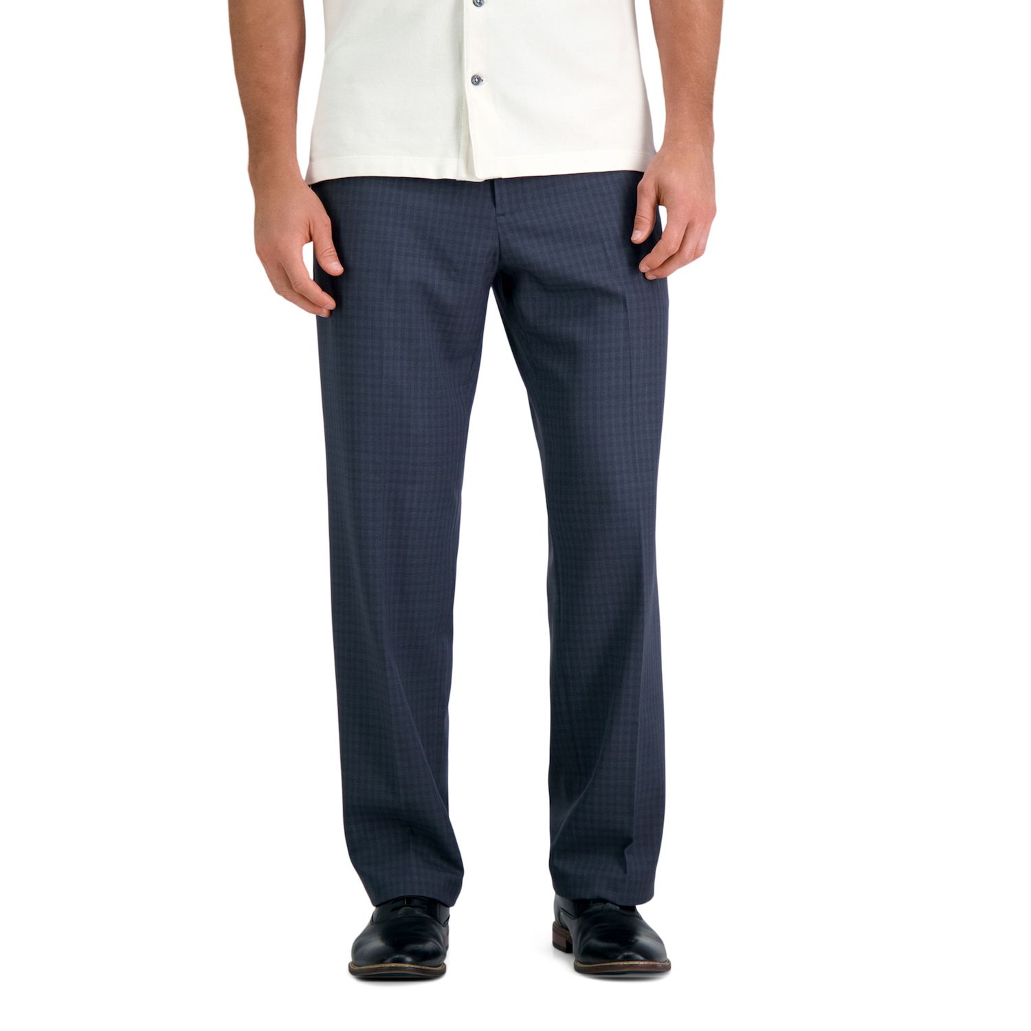 Haggar Uomo Pantalone Elegante Classico Con Elasticità - Comfort Premium - Vestibilità Regolare Con Pieghe, Tasche, Gancio - 78% Poliestere, 22% Riciclato - 4