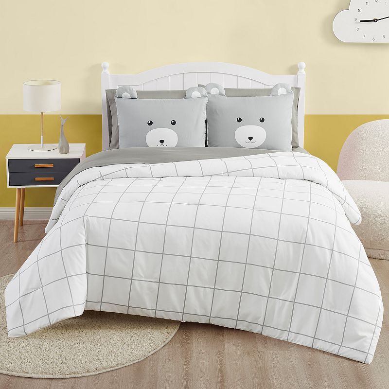 82062916 My World Bear Hug Complete Bedding Set, Grey, Quee sku 82062916