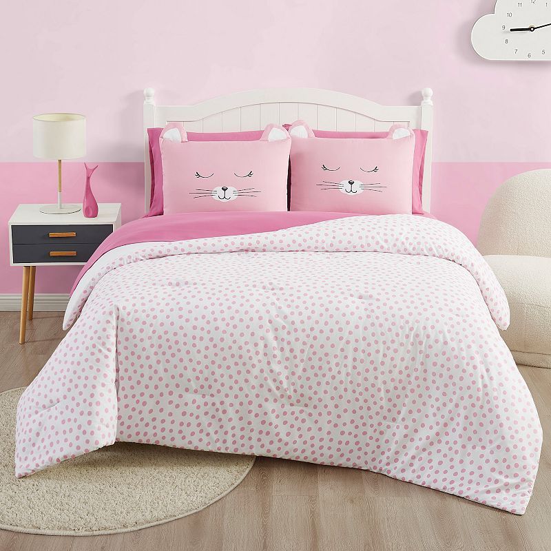 My World Cat Nap Complete Bedding Set, Pink, Queen