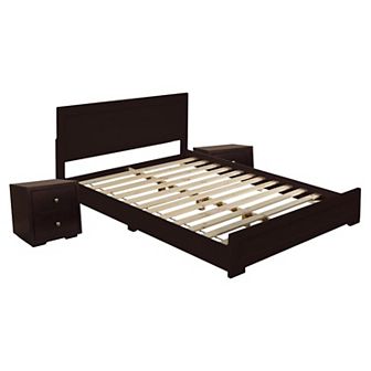 Camden Isle Trent Platform Bed & Two Nightstands 3 pc Set