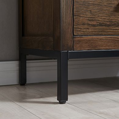 Leick Furniture Modern 3-Drawer Charging Station Nightstand End Table