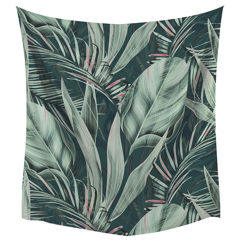 RoomMates Tropical Plants Tapestry Wall Decal, Green