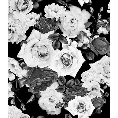 RoomMates Black White Floral Tapestry Wall Decal