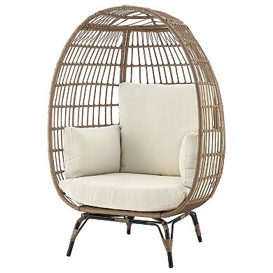 MANHATTAN COMFORT Spezia Patio Freestanding Egg Chair with Seat Cushions