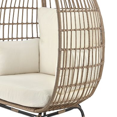 MANHATTAN COMFORT Spezia Patio Freestanding Egg Chair with Seat Cushions