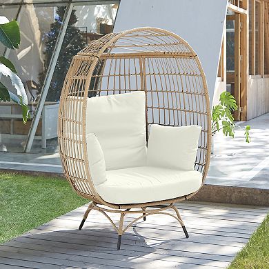 MANHATTAN COMFORT Spezia Patio Freestanding Egg Chair with Seat Cushions