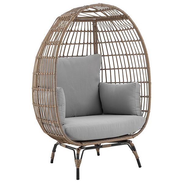 MANHATTAN COMFORT Spezia Patio Freestanding Egg Chair with Seat Cushions