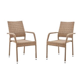 MANHATTAN COMFORT Genoa Patio 2 pc Dining Armchair Set