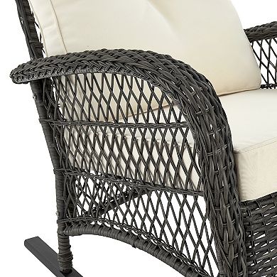 MANHATTAN COMFORT Furttuo Rocking Chair with Seat Cushions 