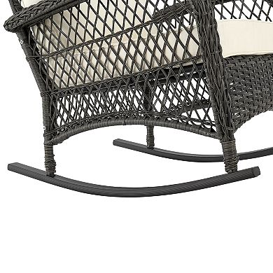 MANHATTAN COMFORT Furttuo Rocking Chair with Seat Cushions 