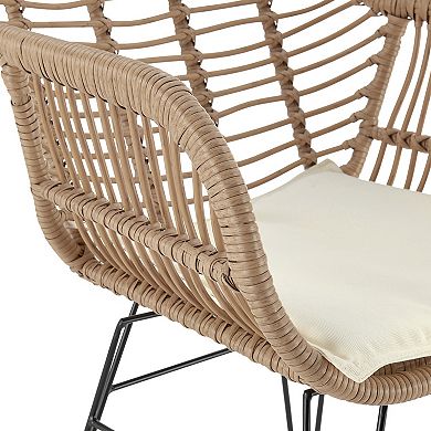 MANHATTAN COMFORT Antibes Patio Conversation Rattan 3-piece Set